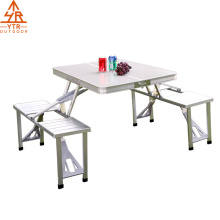 Folding Table and Chair Set,Aluminum Alloy Portable Lightweight Adjustable with Two Handles for Outdoor Camping BBQ